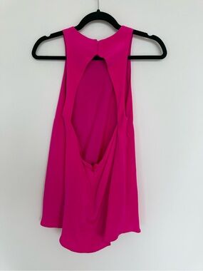 Women’s Silk Open-Back Tank Top in Bright Pink Size 4